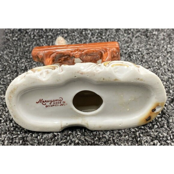 Marayama Hand Painted Porcelain Colonial Couple lot of 2 Made in Occupied Japan - Picture 5 of 15